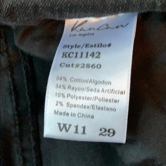 Black Distressed Kancan Jean Shorts - Picture 6 of 7